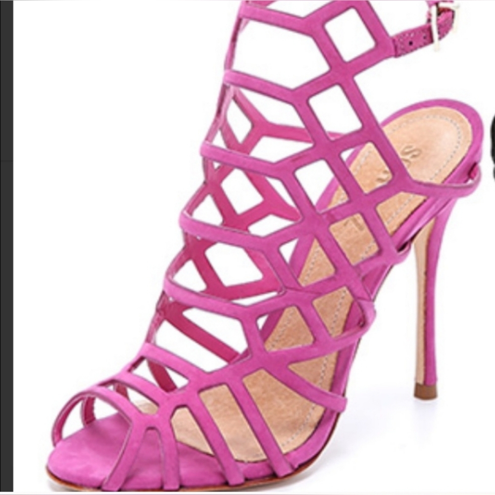 Pink Schultz Juliana Caged Heels Size 6B Excellent